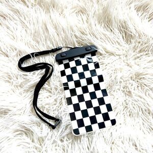 Black and  white check Phone Holder